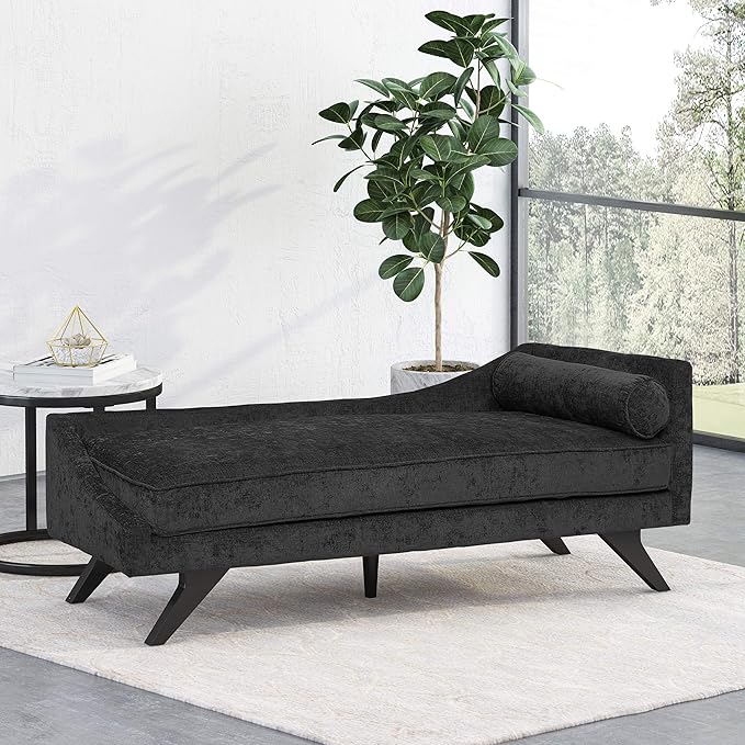 Christopher Knight Home Cagle Chaise Lounge,Wood, Black + Dark Brown