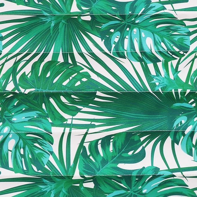 Sunnydaze Quilted Outdoor Hammock with Spreader Bars - Heavy-Duty 450-Pound Capacity Double Hammock for Outside - Green Palm Leaves