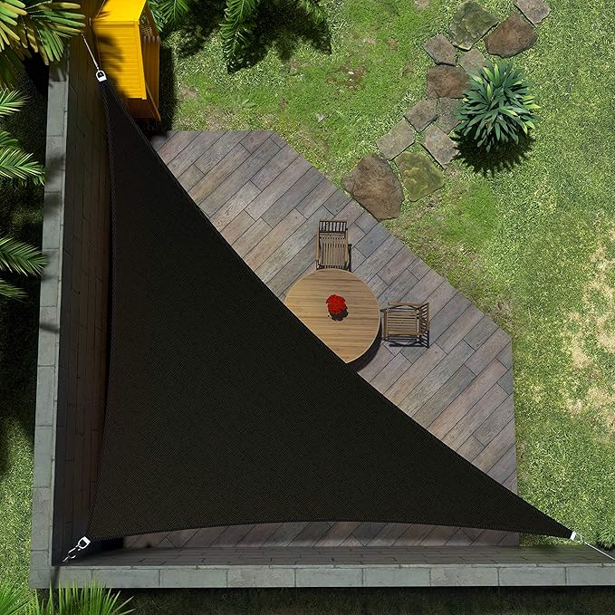 Amgo Custom Size 13' x 20' x 23.9' Black Right Triangle Sun Shade Sail UPF50+ AGTAPRT12, Order to Make Canopy Awning, 95% UV Blockage, Water & Air Permeable, Commercial Standard (We Customize)
